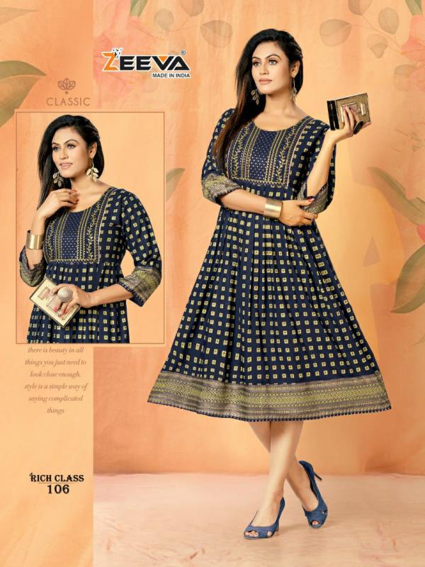 Zeeva Rich Class Rayon Designer Anarkali Kurti collection